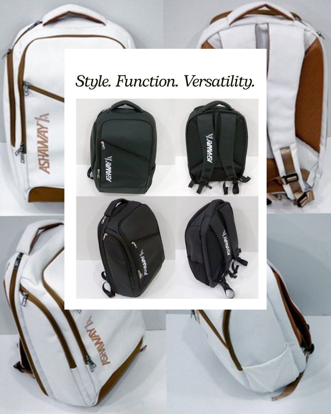Ashaway AHS 11 Haversack Badminton Bag Black and White