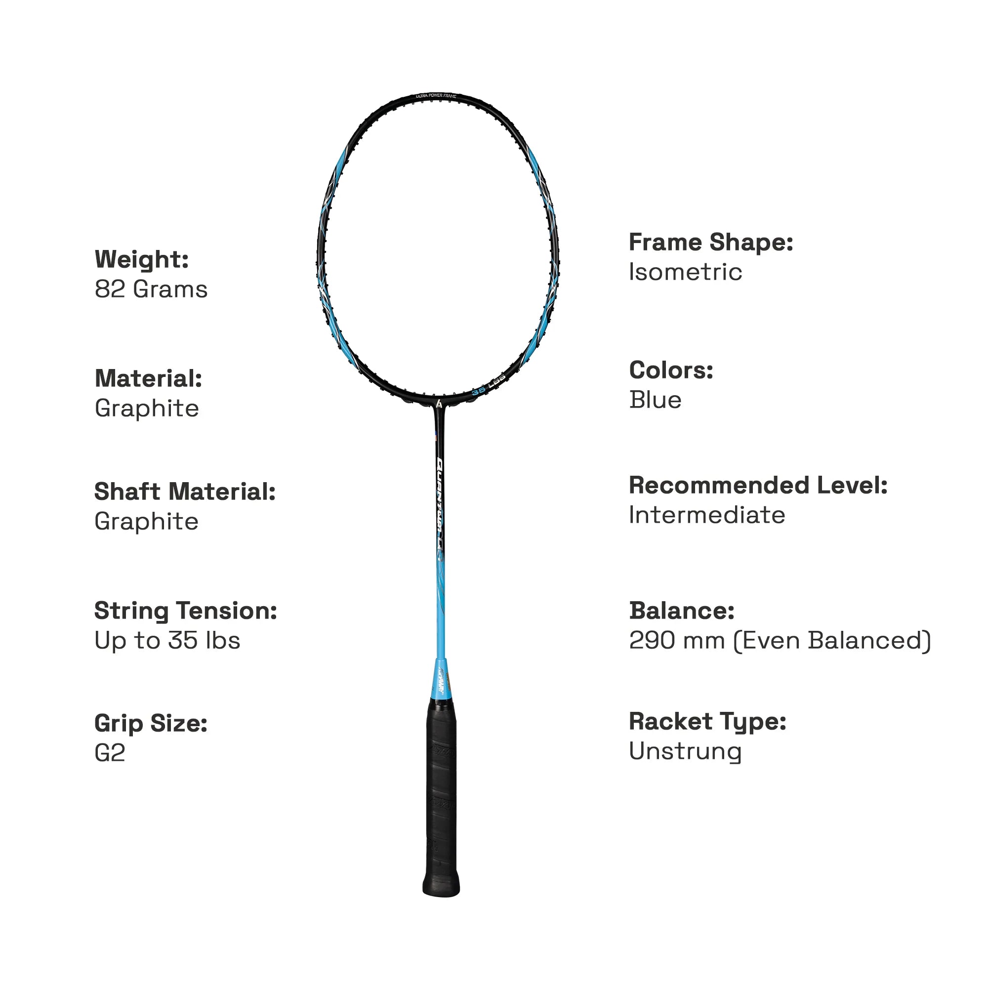 Ashaway Quantum Q7 Badminton Racket – Made in USA
