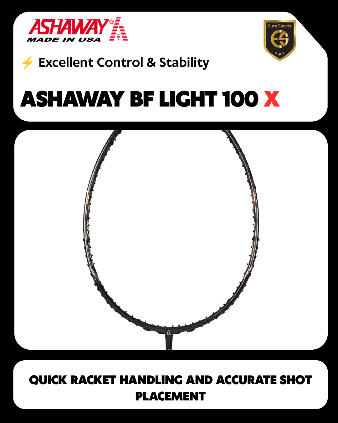 Ashaway BF Light 100X Badminton Racket – USA