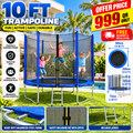 FUNJUMP 10FT Blue Outdoor Trampoline with Safety Net & Ladder – Dynamic Sports
