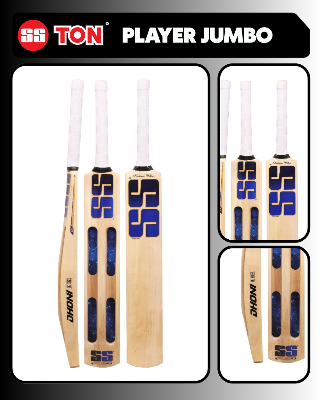 SS Ton Tennis Cricket Bat Player Jumbo With Dhoni Stickers