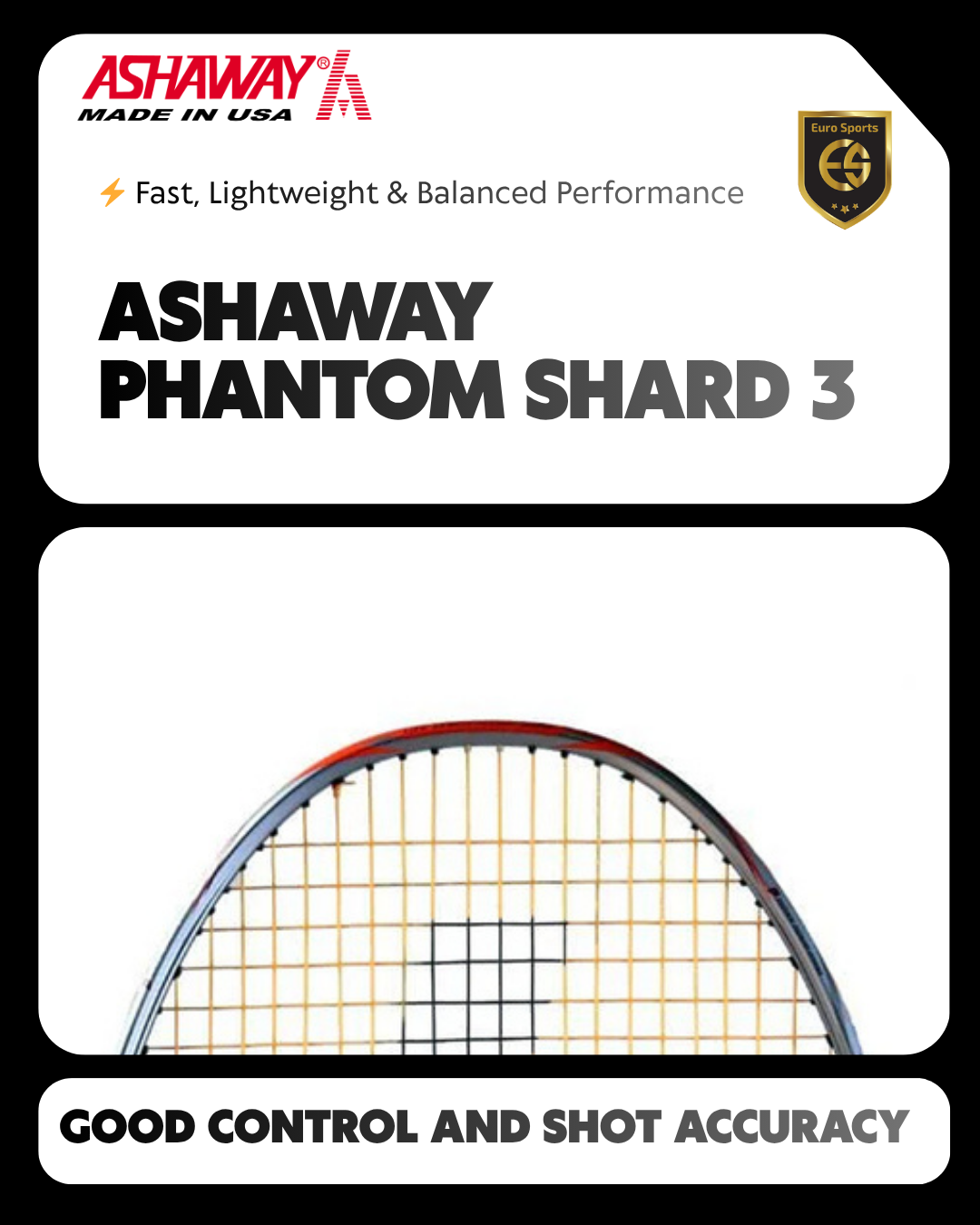 Ashaway Badminton Racket - Phantom Shard 3