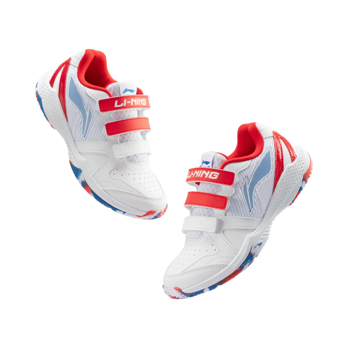 Lining Junior Badminton Shoes AYTV012-1 – White/Red