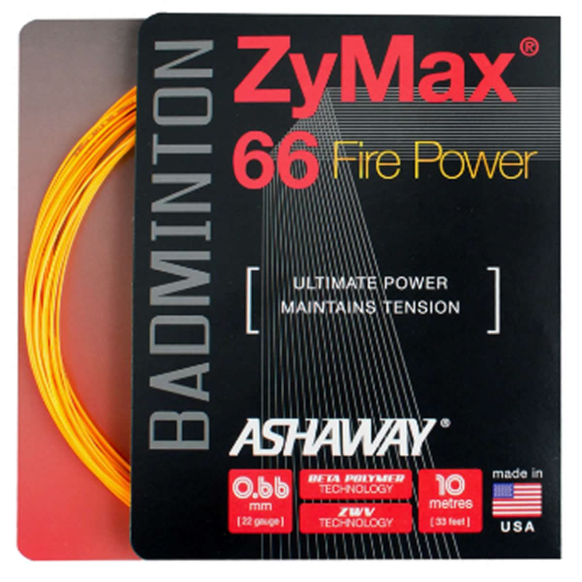 Ashaway Badminton Strings - Zymax 66 Fire Power