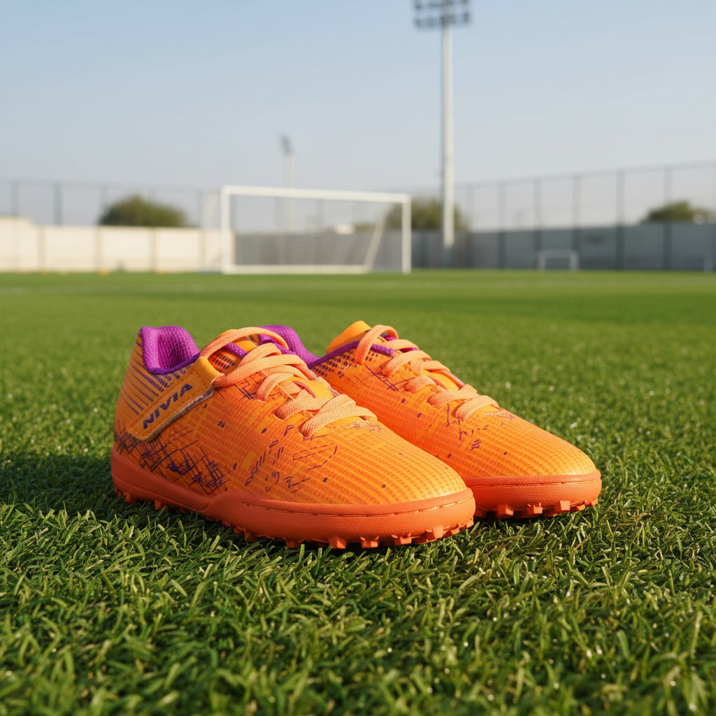 Nivia Rabona 2.0 Kids Turf Football Shoes - Orange
