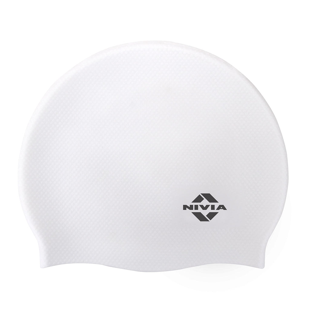 Nivia Swimming Cap Silicone Cap – White