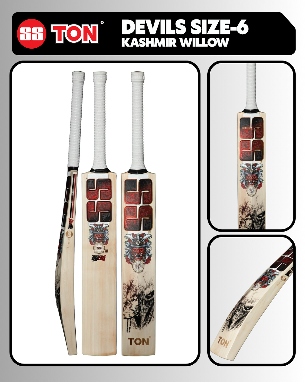 SS Ton Cricket Bat Devils No.6 Kashmir Willow