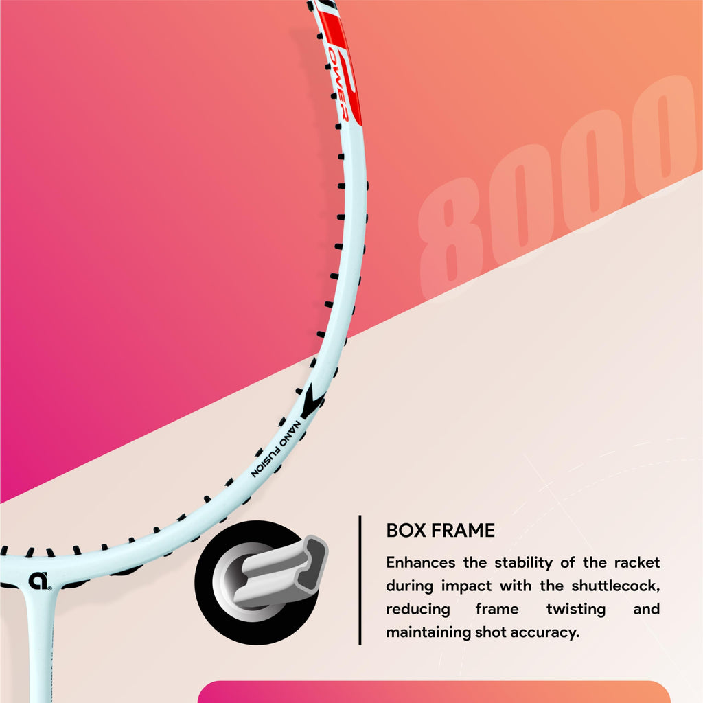 Apacs Carbo 8000 Power Badminton Racket – 4U, Head Heavy, Medium Flex, 38 lbs Tension