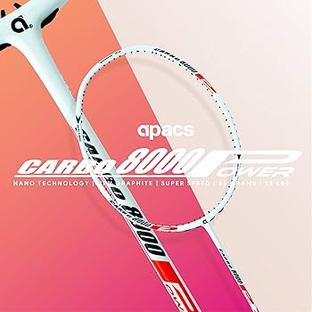 Apacs Carbo 8000 Power Badminton Racket – 4U, Head Heavy, Medium Flex, 38 lbs Tension