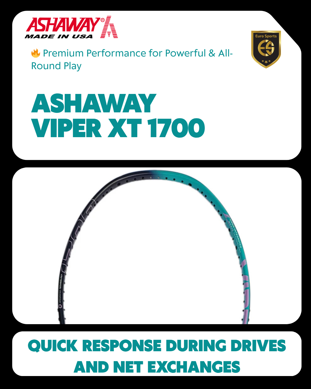 Ashaway Badminton Racket - Viper XT 1700