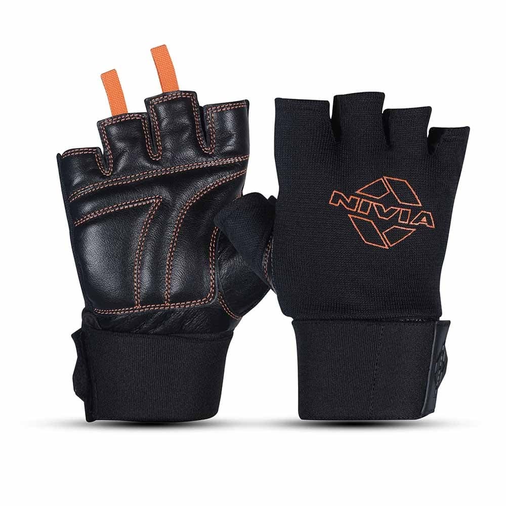 Nivia Gym Leather Weightlifting Gloves
