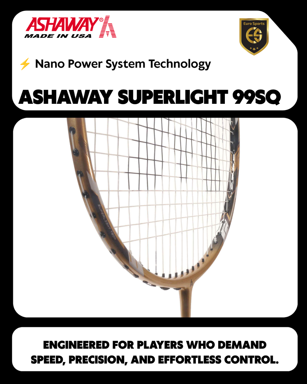 Ashaway Super Light 99 SQ Badminton Racket – USA