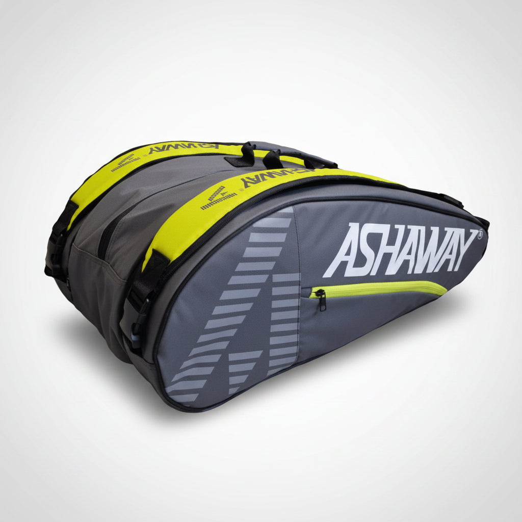 Ashaway Thermo Badminton Bag 6 Racket – Grey/Yellow