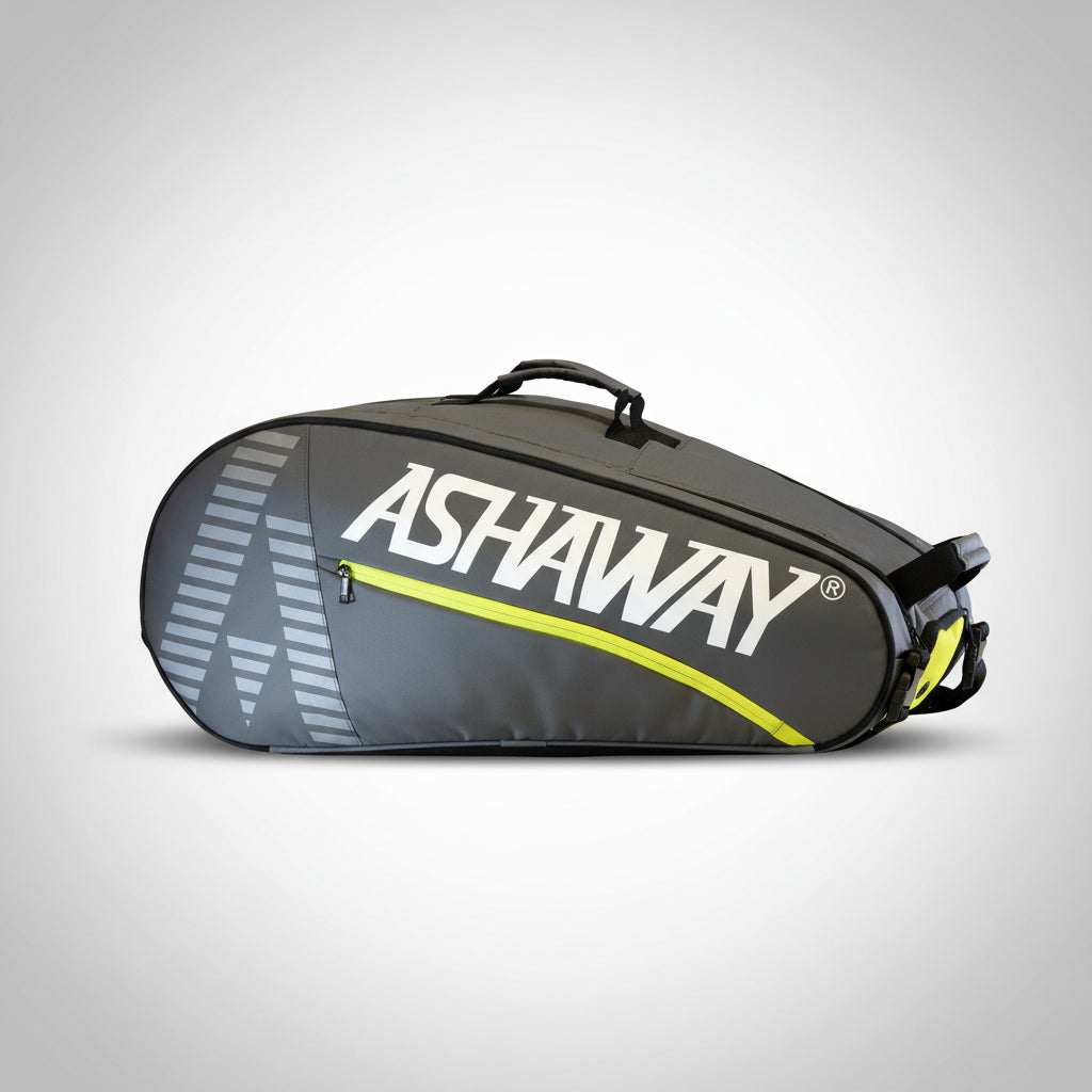 Ashaway Thermo Badminton Bag 6 Racket – Grey/Yellow