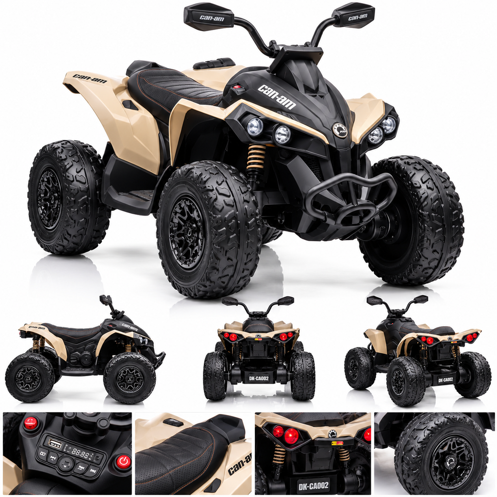 Can-Am Banchi 24V Kids Electric Ride-On ATV Quad – Khaki