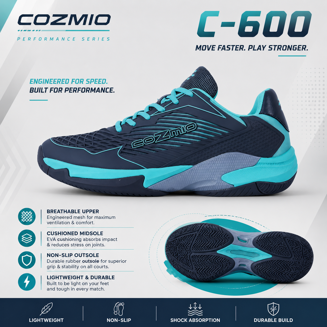 Cozmio Z Power -60 Professional Badminton Shoes