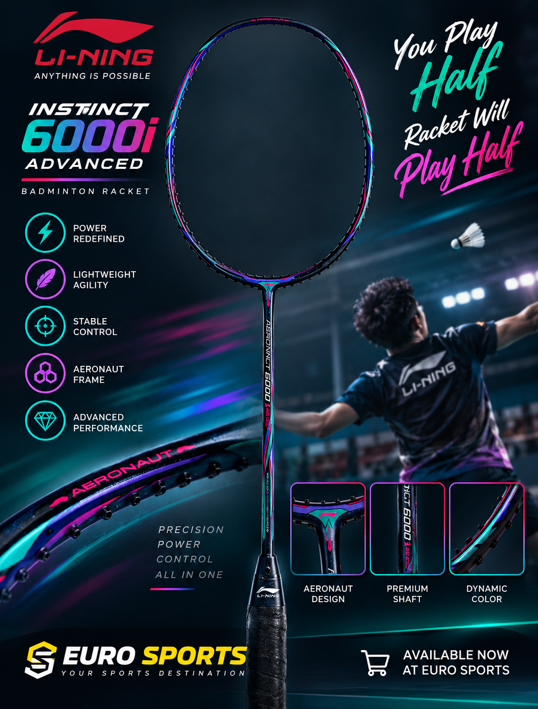 Lining Aeronaut 6000 Instinct Badminton Racket
