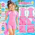 Children's One-Piece Swimsuit – Short Sleeve Sun Protection Professional Training Swimsuit