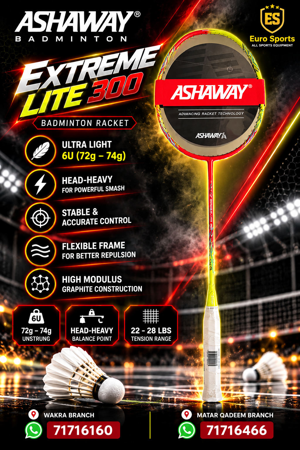 Ashaway Badminton Racket - Extreme Lite 300