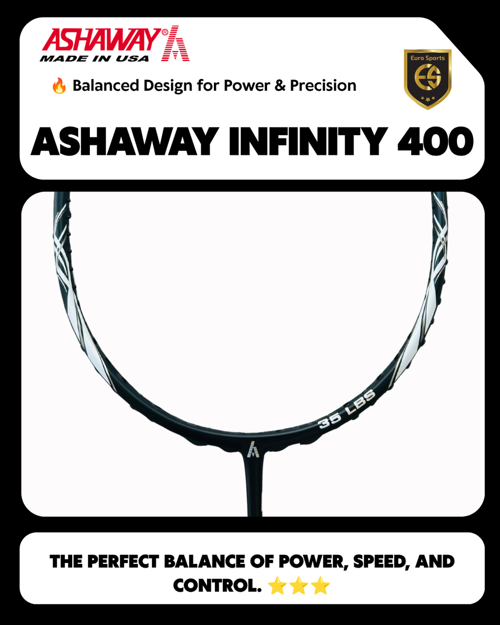 Ashaway Infinity 200 Badminton Racket – USA
