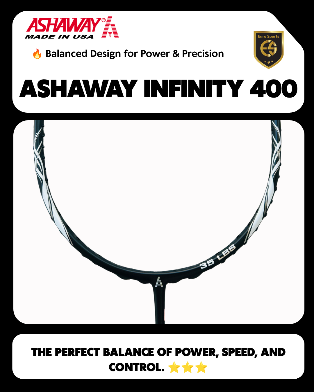 Ashaway Infinity 200 Badminton Racket – USA
