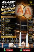 Ashaway Kevlar 10000 SQ Advanced Badminton Racket – USA