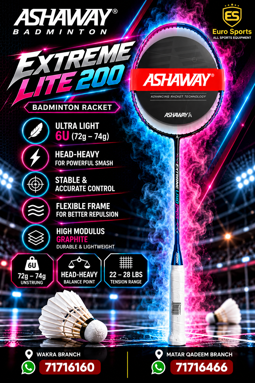 Ashaway Badminton Racket - Extreme Lite 200