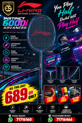 Lining Aeronaut 6000i Instinct Advanced Combo Offer – Racket + Free String + Free Grip + Free Gutting