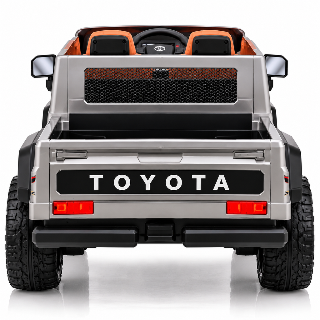 Toyota Off-Road Pickup 24V Kids Electric Ride-On Truck with Remote – Silver (2 Seater)