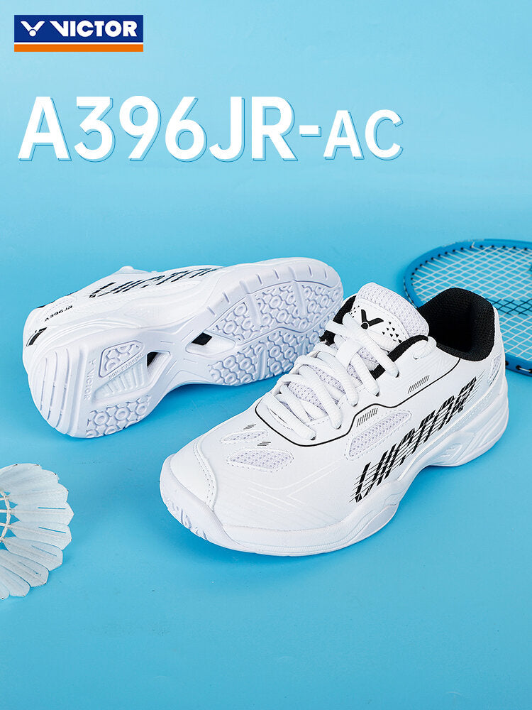 Victor A396JR Junior Badminton Shoes - White/Black