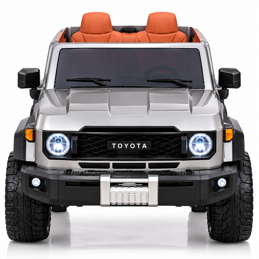 Toyota Off-Road Pickup 24V Kids Electric Ride-On Truck with Remote – Silver (2 Seater)