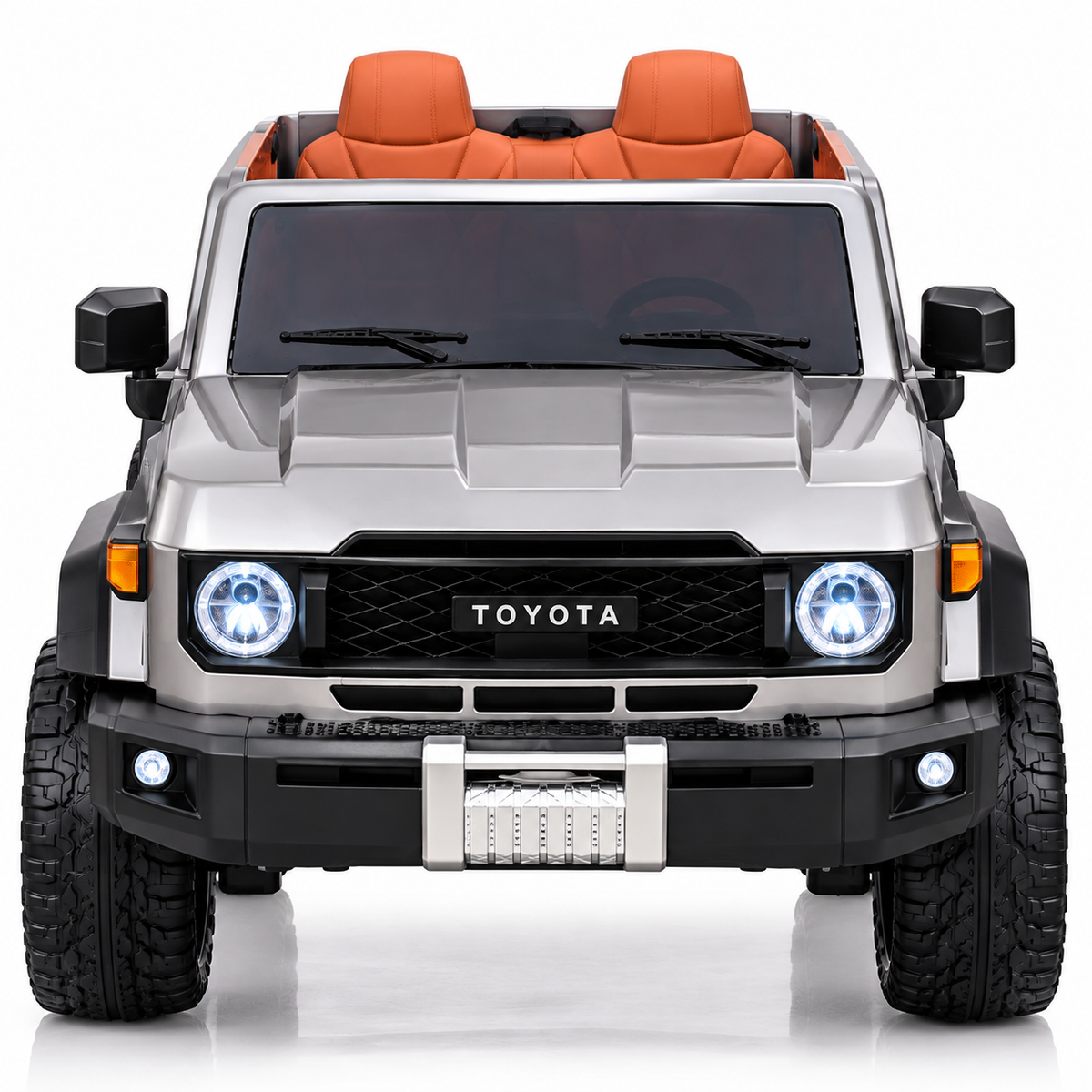 Toyota Off-Road Pickup 24V Kids Electric Ride-On Truck with Remote – Silver (2 Seater)