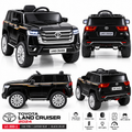Toyota Land Cruiser 2024 Kids Ride-On Car – Black (12V, Leather Seat, EVA Tyres)