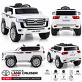 Toyota Land Cruiser 2024 Kids Ride-On Car – White (12V, Leather Seat, EVA Tyres)