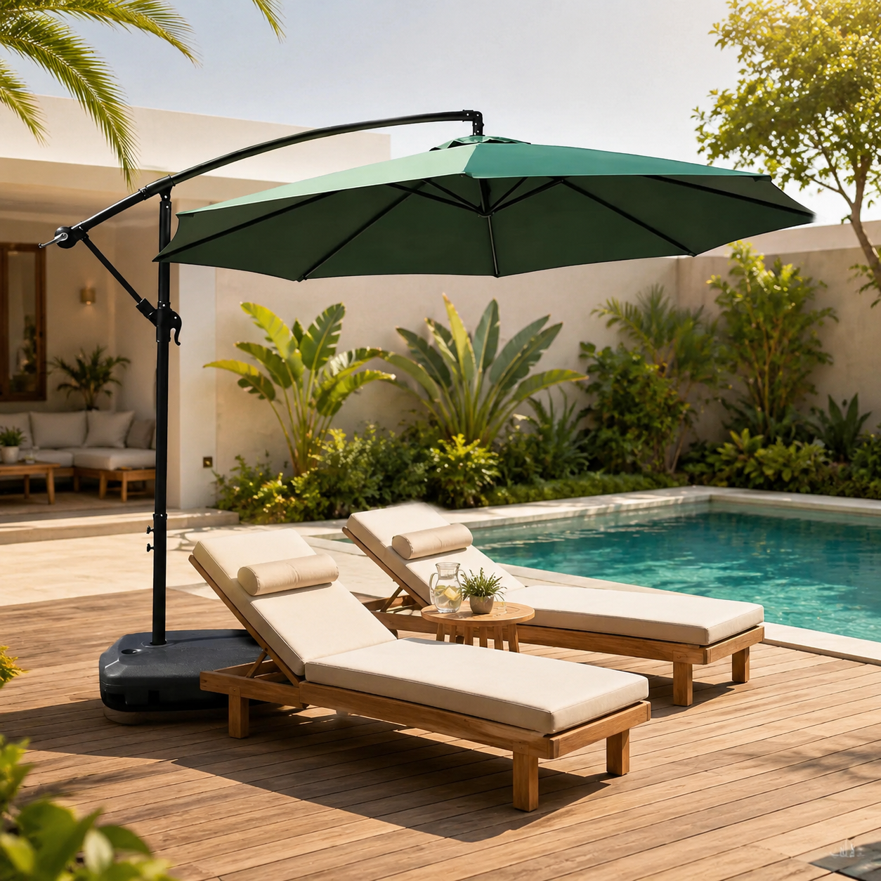 Steel Hanging Umbrella 3 Meter - Green