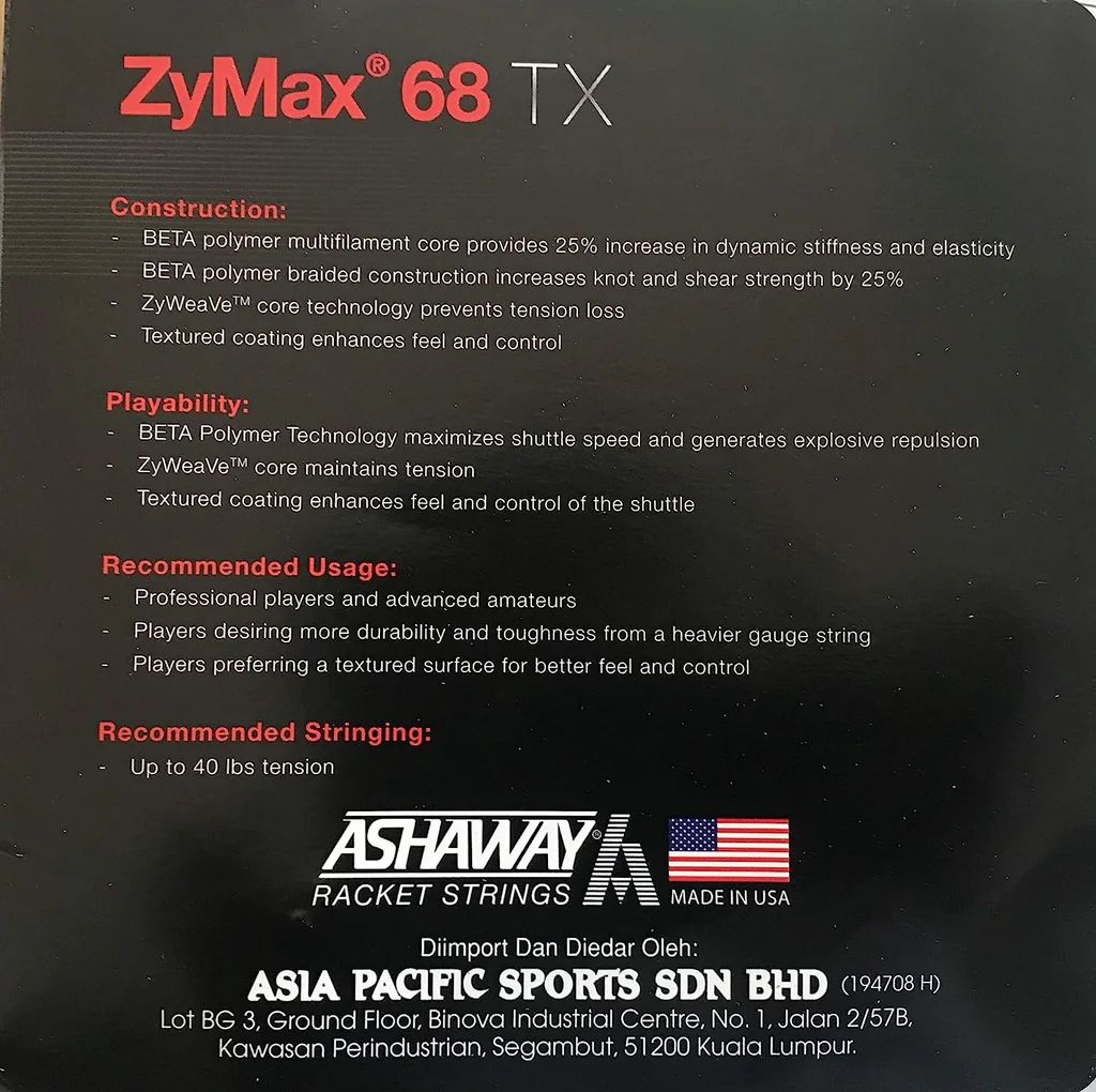 Ashaway Badminton Strings - Zymax 68 TX