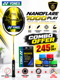 Yonex Nanoflare 1000 Play Combo Offer – Racket + Free String + Free Grip + Free Gutting