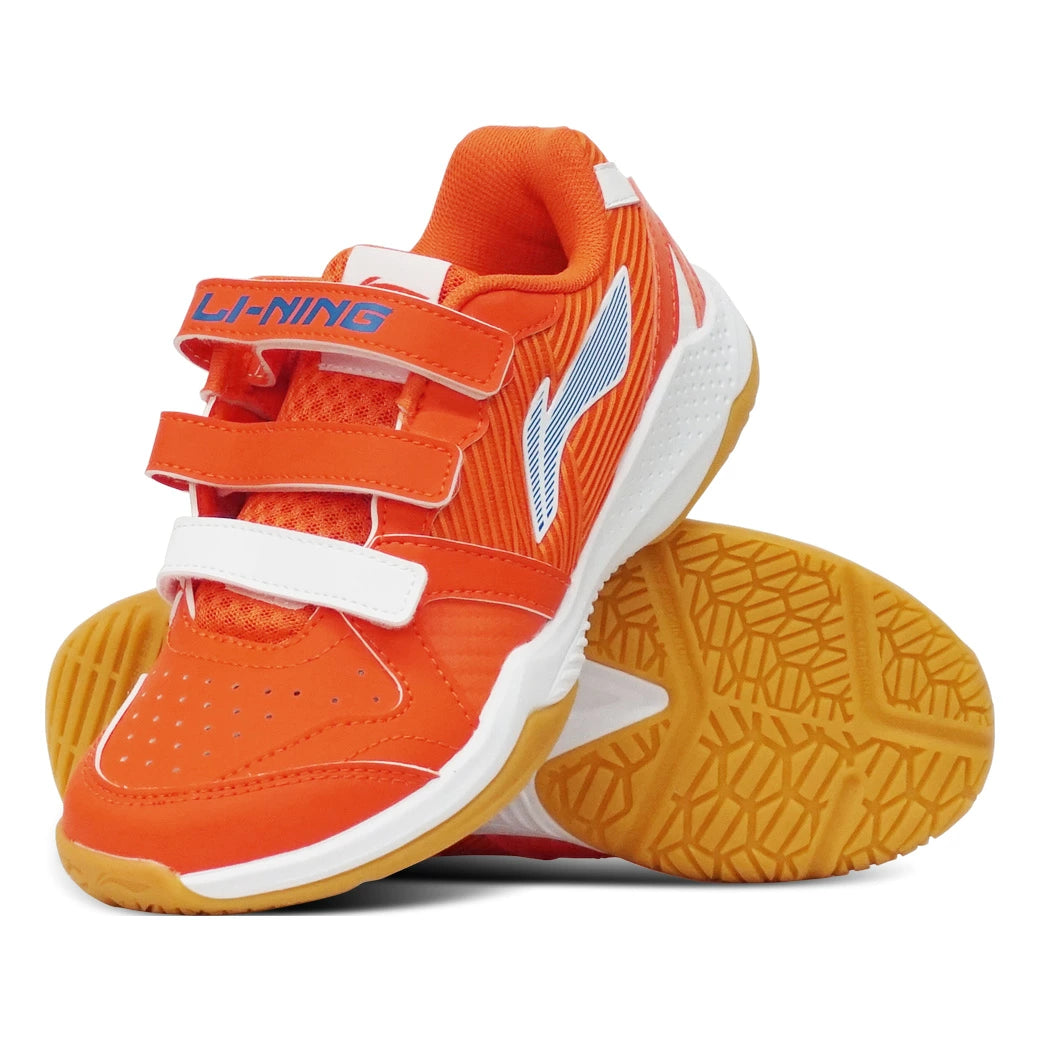 Lining Junior Badminton Shoes AYTV012-3 – Orange/White