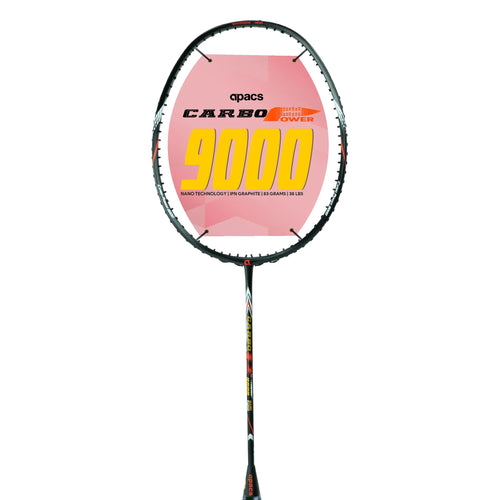 Apacs Carbo 9000 Badminton Racket – 4U, Even Balance, Flexible Shaft, 38 lbs Tension