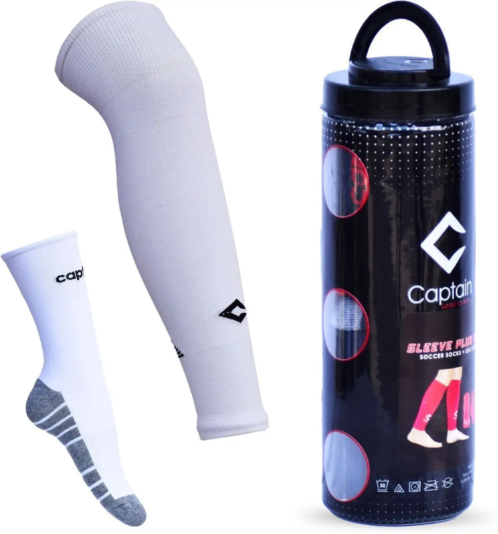 Captain Sleeve Plus Ankle Length Football Socks with Leg Sleeves