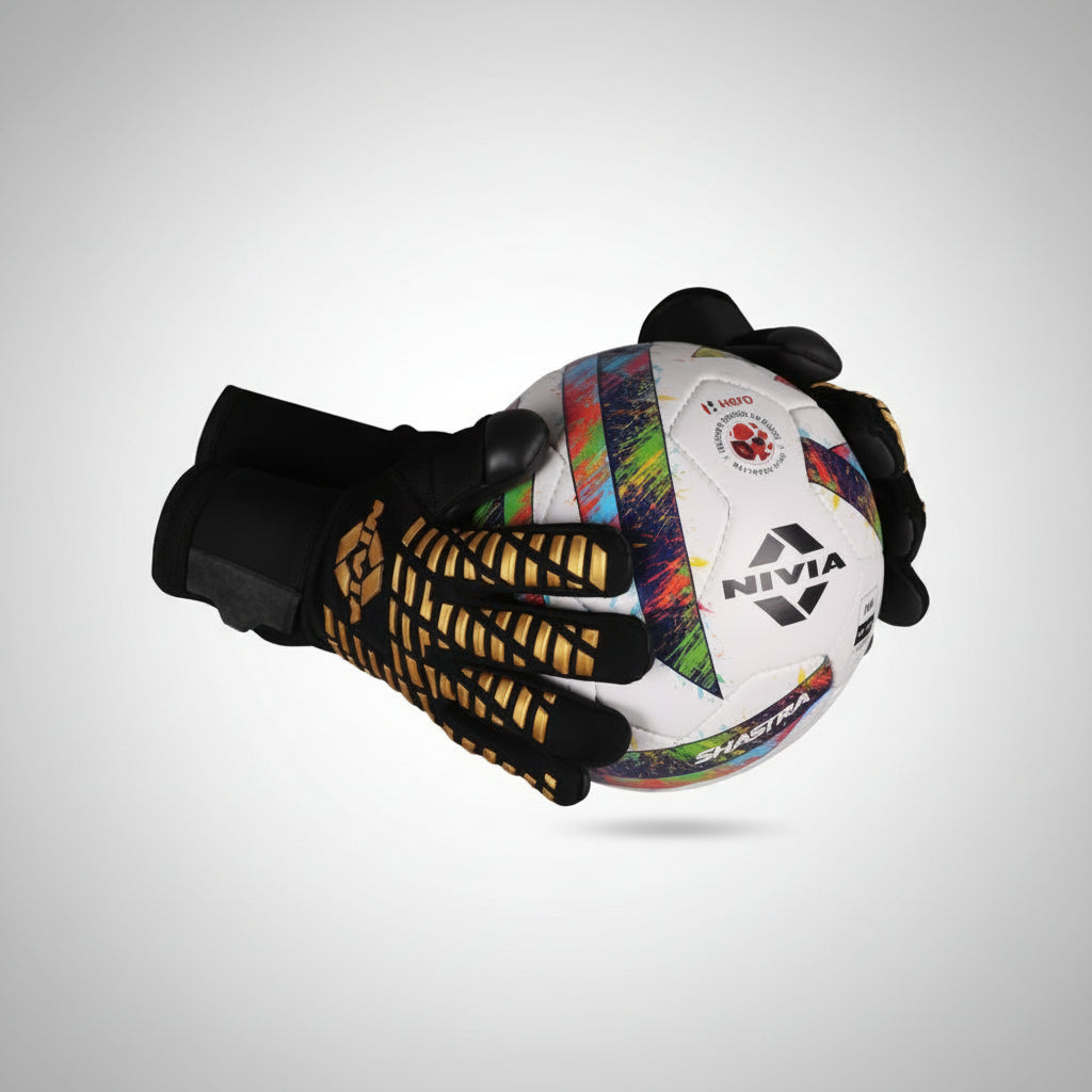 Nivia Goal Keeper Gloves Ashtang Gold