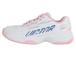 Victor A396JR Junior Badminton Shoes - White/Light Pink