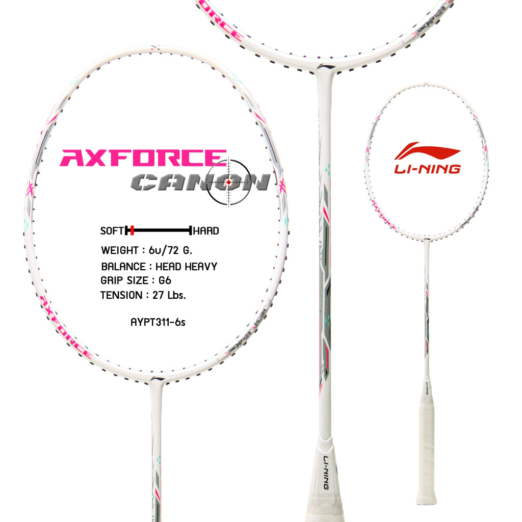 Li-Ning AxForce Cannon Badminton Racket (White)